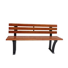 GaoF Panca per Uso Domestico Panchina per Il Tempo Libero da Giardino per Esterni, Sedia in Legno anticorrosivo Superficie per terrazza Panca con Schienale, Sedia in ghisa Piede
