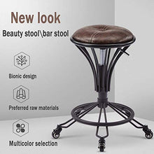 SXRDZ L'Ascensore Cuoio 360 ° di Rotazione Sedia Alta Sedia Sgabello Regolabile Bellezza Reception Sedia di Metallo Industriale Retro Bar Sgabello Sedia, Blu, A (Color : Dark Yellow, Size : B)