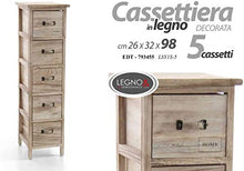 GICOS IMPORT EXPORT SRL Mobile cassettiera in Legno Marrone 5 cassetti Decoro Home 26 * 32 * 98 cm Shabby Chic EDT-793455