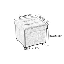 ZTCWS Lino Pieghevole di stoccaggio ottomano, Versatile Risparmiare Spazio Toy Box con Memory Foam Sedile 15 x 15 x 15 Pollici,C