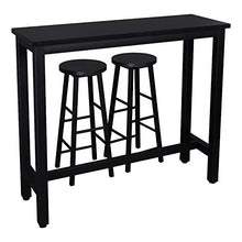 WOLTU Set Mobili da Bar Tavolo con 2 Sgabelli Alti Arredo per Cucina in Acciaio Legno BT17sz+BH130sz-2