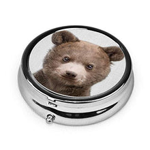 Baby Bear - Contenitore per pillole rotondo colorato a 3 scomparti, in metallo, per medicina, vitamina