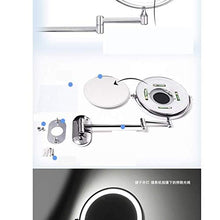 JJZI-L Bagno Specchio Rotondo, Metallo Illuminate Uomini Specchio da rasatura Piccolo Appartamento Fold Specchio di Bellezza Multifunzione Dressing Specchio