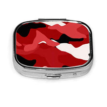 Scatola quadrata per pillole medicinali Red Camouflage moda pillola organizzatore viaggio pillola dispenser per vitamine integratori