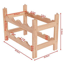 COSTWAY Cantinetta Portabottiglie a 2 Ripiani per 8 Bottiglie, Portabottiglie da Vino in Legno, 43 x 25 x 31 cm