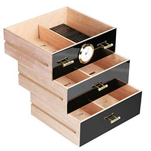 WangQ Scatola di sigari - Cigar Humidor Piano Paint Trasparente Tettuccio apribile Grande capacità Tre Strati di profumato Legno di Cedro Idratante Cabinet Humidor Cigar Cabinet Cigar Case humidor