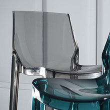 TopJiä Moderne Impilabile Sgabelli da Bar con Schienale,Acrilico Sedia Fantasma con Cristalli Trasparente Sedia,Sgabello da Bar per Cucina Ristorante Sedia,Portante di Carico 200kg