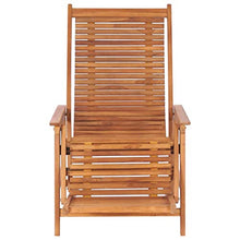 Tidyard Sdraio da Giardino con Poggiapiedi in Legno Massello di Teak,Lettino Prendisole Reclinabile per Esterno,67,5 x 117 x 106,5 cm