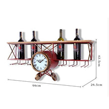 COLiJOL Portabottiglie da Vino a Parete e Porta Bicchiere da Vino, Mensola a Muro, Perfetto per Bar e Casa, 96 * 46,5 * 26,5 cm (Dimensioni: B),B