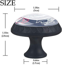 Squali blu rossi disegnati blu Pomelli per Porta Set di 4 Pomelli per Mobili Manopole per Cassetti Cucina Armadio Vetro