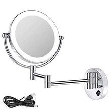 WZDD Specchio Ingranditore da Parete con Luce LED, Specchio per Trucco Ingrandimento X10 Doppio Lato Estensibile Specchio Cosmetico - USB Ricaricabile