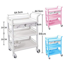 Carrello Medico in ABS A Tre Strati/Carrello Multifunzionale per Assemblaggio/Carrelli per Attrezzature di Laboratorio Medico/Veicoli per Strumenti di Cambio, Carico 50 kg