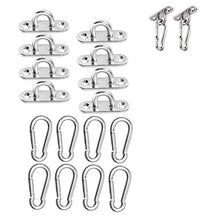 n-a 16PCS Gancio per Soffitto,Ancoraggio a Muro Occhiello in Piastra Acciaio Inox con Moschettone Adatto per Corde per Piattaforme, Tende da Sole, Attrezzature per Interni ed Esterni.