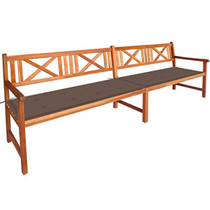 vidaXL Panca da Giardino con Cuscini 240 cm in Massello di Acacia