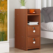Comodino Filetto Mini Assemblea Domestica Camera con la Serratura Storage Box Piccolo Ultra Narrow Studio Locker FANJIANI (Color : Red Walnut, Size : 20X32X60cm)