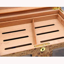 CLJ-LJ Legno di Cedro allineato Vetro Tetto apribile Cigar Cabinet può tenere 50 Cigar doppio strato con umidificatore e igrometro grande capacità del cassone regalo degli uomini ble for la sede di cl