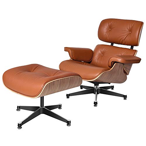 Sedia A Sdraio Di Metà Secolo, Sedia Da Salotto Con Ottomana, Cuoio Di Cuoio Top Palisander in Legno Moderno Sedia Moderna Per Camera Da Letto Soggiorno Lounge Ufficio