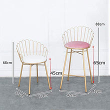 YS Sedia Altezza Creativa Poggiapiedi Pub Cucine Colazione Bancone da Casa Tempo Libero Sgabello da Bar in Metallo Rivestito in Velluto,Bianca,45 cm