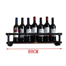 MoDi Wine Rack Retro Style Industriale Tubo di Acqua a Parete Vino Rack (L50 / 80 / 100cm) (Size : 80CM)