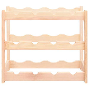 Cikonielf Portabottiglie in legno a 3 livelli per 12 bottiglie, 43 x 25 x 38 cm, scaffale per bottiglie di vino