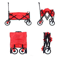 Carrello da giardino in tela per auto, campeggio, carro pieghevole - Carrello pieghevole portatile con capacità di rotolamento auto GaoFan multi-funzione, carrello pieghevole, nero