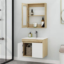 Set di Mobiletti Specchio e Lavabo Mobile da Parete in Legno Multistrato con lavello da banco a Parete (Color : White, Size : 48x61x47cm)