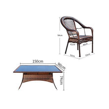 Tavolo in vimini in rattan mobili in patio e set sedia, Set di mobili da giardino in rattan tavolo e sedie patio Set di sedie per la famiglia Mobili per la famiglia Mobili da caffè all'aperto Patio