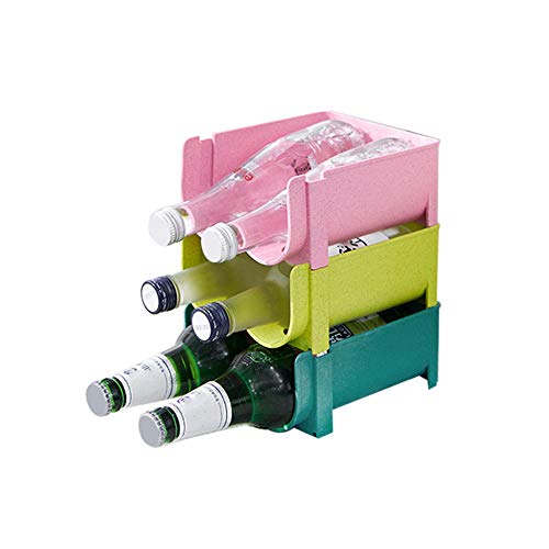 CNSFFS Portabottiglie autoportante, portabottiglie, 3 portabottiglie, 3 Colori, Adatto per Cucina, Sala da Pranzo, può Essere riposto Anche nel Frigorifero.