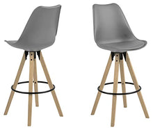 Amazon Brand - Movian Arendsee - Set da 2 sgabelli da bar, 55 x 48,5 x 111,5 cm, grigio