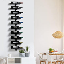 Yaheetech Portabottiglie Vino da Parete Scaffale Metallo Vino Porta 10 Bottiglie di Altezza 126 cm Nero