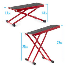 Tiger Gst35 Poggiapiedi per Chitarra, Poggiapiedi Pieghevole Regolabile in Altezza per Chitarra Classica, Acustica Elettrica, Rosso
