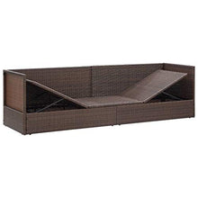 vidaXL Lettino Prendisole da Giardino Cuscini in Polyrattan Marrone