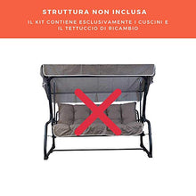 TECNOWEB Cuscini per Dondolo 4 posti (70x52x12cm) - Incluso Anche Il tettuccio Coordinato - 100% Made in Italy - Ideale per Esterni (Giardini e Cortili) - Telaio Non Incluso