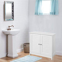 YXZQ Scaffale, mobiletto del Bagno, 2 Porte Bagno Cucina Armadietto da Pavimento Organizzatore Portaoggetti Armadio autoportante Contenitore con Doppio sportello Bianco, 60 x 60 x 30 cm