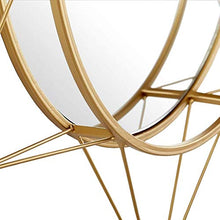 Specchio Rotondo Dorato, Metallo a Muro Decorativo Deco Decorativo D a Cinque Punte Design Design Studway Study Office Decorativo