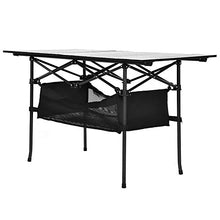 Tavolo Pieghevole da Campeggio, Piano in Lega di Alluminio, Staffa in Ferro, con Borsa per il Trasporto, Tavolo da Giardino per Balcone, Picnic, Pesca, Camper, 118,2x54,8x66,8 cm
