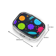 Pill Box - Scatole per pillole per microbi con batteri, portatile, rettangolare, in metallo, argento, compatto 2 spazi, portapillole per viaggio/tasca/borsa