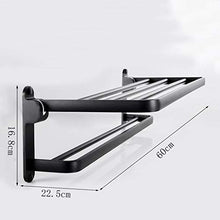 LYM &ripiano di stoccaggio Portasciugamani, Bagno a Parete Black Bagagli Shelf Scaffale Scaffale di Finitura