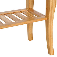 homcom Sgabello da Bagno in Bambù Naturale con Ripiano Portaoggetti per Anziani e Disabili Portata 100kg 47.5x26x44.5cm