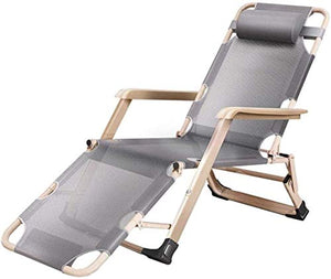 FACAZ Sedia a Sdraio reclinabile con Cuscini Imbottiti e poggiapiedi per Piscina da Campeggio all'aperto Sedie a Sdraio reclinabili Pieghevoli Design da Spiaggia per lettini (Dimensioni: Grigio)