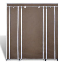 Luckyfu Questo Armadio in Tessuto con compartimenti e Barre 45 x 150 x 176 cm Marrone.Questo Armadio Fornira Una Soluzione di Stoccaggio Ideale.Armadio Guardaroba.