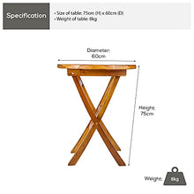 Tavolo da Giardino Rotondo in Legno Massello - Arredamento da Esterno in Legno Massello di Teak di Alta Qualità e Resistente Agli Agenti Atmosferici - Perfetto per Giardino, Patio, Bistrot, Bevande