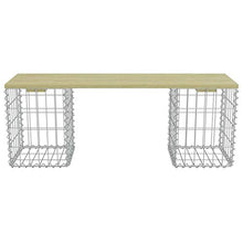 Tidyard Giardino Panchina Gabbione,Panchina di Alta Qualitá con Gabbione 120 cm Acciaio Zincato e Legno Pino FSC