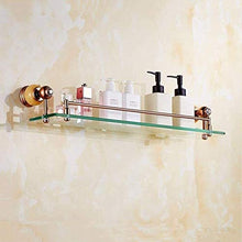 GDFEH Scaffale da bagno pieno di rame da bagno Specchio anteriore Scaffale anteriore, cosmetici montato a muro Cosmetici Scaffale in vetro Scaffale da bagno Scaffale per doccia Scaffale per stoccaggio
