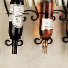 ZLJ Portabottiglie per Vino Portabottiglie Portabottiglie per Vino a Parete Stile Pastorale Portabottiglie per Vino in Metallo 4 Bottiglie Nero