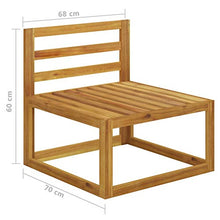 Tidyard Divano Modulare da Giardino a 2 Posti in Legno Massello di Acacia con Cuscini Crema,Divano Modulare da Giardino in Legno,Divano da Esterno in Legno,Divano in Legno,Divano Giardino 2 Posti