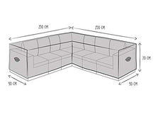 Schutzhülle n Set: copertura 250 x 250 cm per mobili da giardino a forma di L + tasca per 6-8 cuscini