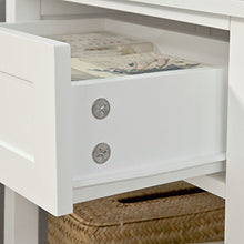 SoBuy® FBT46-W - Comodino da divano, con 1 cassetto e 2 ripiani, colore: Bianco