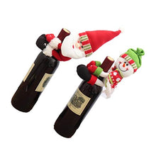 TOYANDONA Borsa per Vino di Natale 2 Pezzi Copertura per Bottiglia di Vino di Babbo Natale Pupazzo di Neve Sacchetti Regalo di Natale Hugger di Vino per Decorazioni per la tavola di Natale