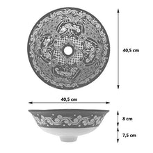 Caliope – Lavandino messicano in ceramica – Cerames | Vasca 40,5 cm x 15 cm | Lavabo da appoggio in Messico per bagno, ospiti, WC